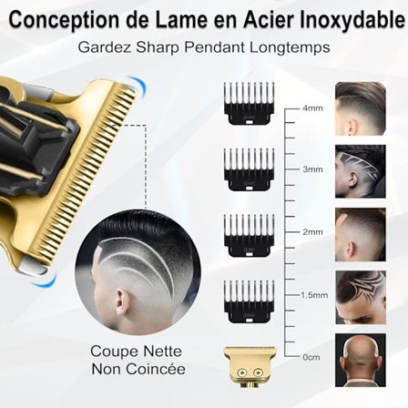Profesjonell hårklipper for menn, 4 i 1 hår- og skjeggtrimmer