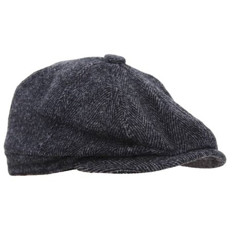 Herre 8-panels ullblanding Newsboy Cap Mørkegrå - Perfet