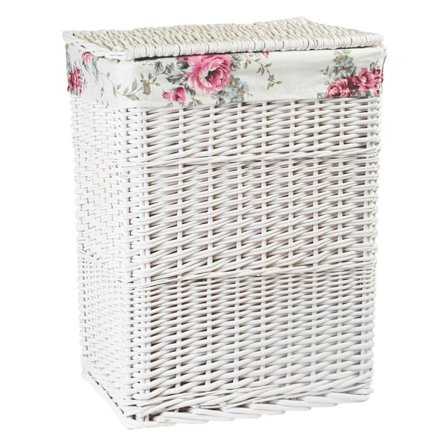 Skittentøyskurv MAX-2, 38x27xH52cm, vevd, farge: hvit, med stoff