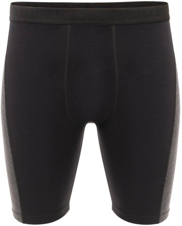 Aclima WarmWool Shorts Long WindWool V2 puolipitkät kerrastohousut, Jet Black/Marengo