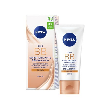 Nivea 5 in 1 Bb Cream Super Idratante 24h No Stop Dorata Crema
