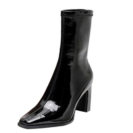 Rejäl Kort Stövel För Kvinnor Chunky Block Casual Boot