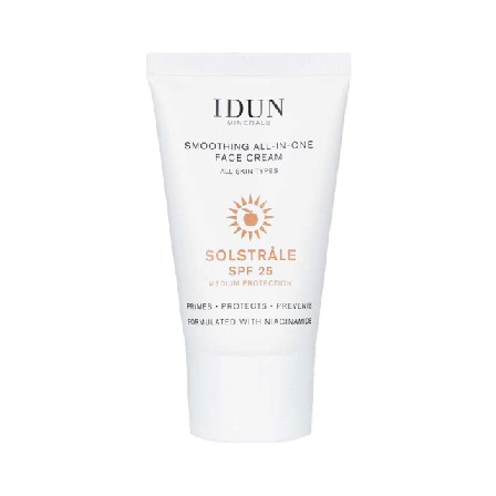 IDUN Minerals Smoothing All-in-One Face Cream Solstråle SPF 25 Primer Unisex Vit 30 ML