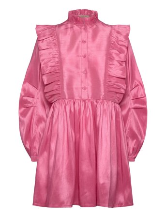 Short Dress With Ruffles Pink Stella Nova