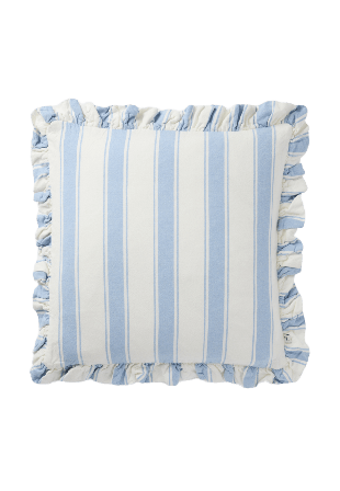 PORTOLINO LIVING Kuddfodral DOUBLE STRIPE FRILL 50x50 cm Blå ONESIZE