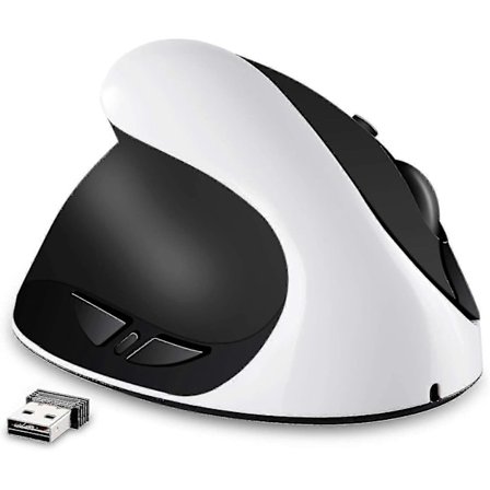 Venstrehånds Mus, Genopladelig 2.4g Trådløs Ergonomisk Vertikal Mus Med USB-modtager, 6 Knapper Og 3 Justerbare Dpi I 800/1200/1600 Til Venstre Hånd