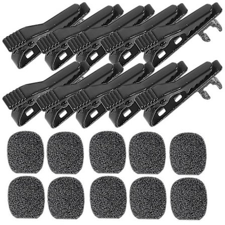 10 stk. Mikrofon Slipsnål Universal Mini Lavalier Mikrofon Mic Clip Jernklips Med 10 stk. Trekk