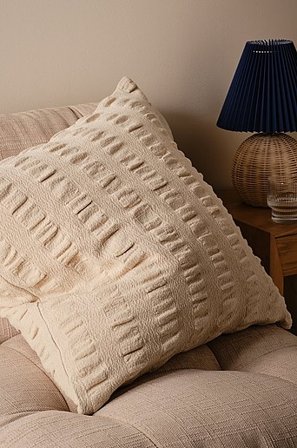 Jotex - Kissenbezug 60x60 Cm Linnenbeige/naturweiß - SEERA - Kaufe Dekokissen und Kissenbezüge bei Jotex