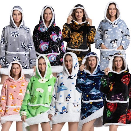 vuxen pyjamas tröja luva lat filt utomhus kylsäker