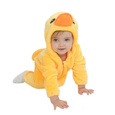 Baby Dinosaur Kostym Barn Söt Hoodie Jumpsuit Halloween Yellow Duck 0-3 Months