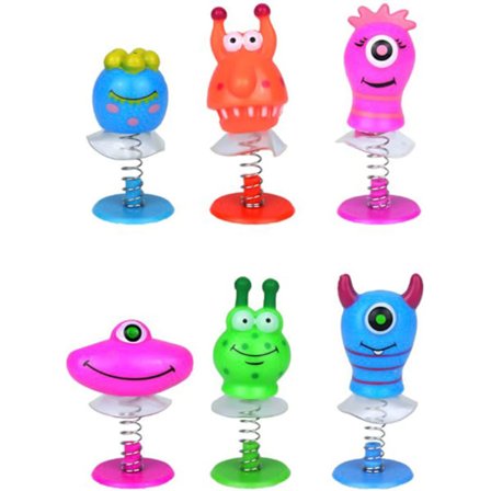 6x Monster Jump Ups, Lysende Samleobjekter i Miniformat, Pop-Up Legetøj, Perfekt til Gaveposer, Gunstbevisninger og som Skrivebordslegetøj