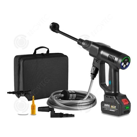 Korkeapainepesuri - Kannettava - Langaton - 5m letku - Alumiinipistooli - Musta