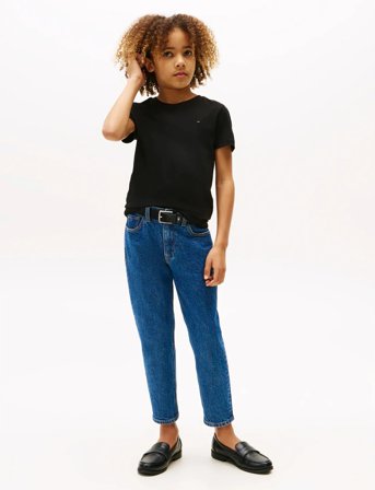 Tommy Hilfiger Boys Basic Cn Knit S/S - Black - 122