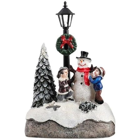 Juledekoration, Snehuse med farverige blinkende LED-lys Juleharpikshus Mikro-landskab Juledekorationer Juletræ