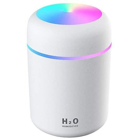 300ml Portable Mini Humidifier, Colorful Essential Oil Diffuser, Usb Ultra Quiet Mist Sprayer With 2 Mist Modes And Auto Shut-off(white)