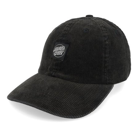 Santa Cruz - Svart unconstructed Keps - Opus Dot Label Cap Black Dad Cap @ Hatstore