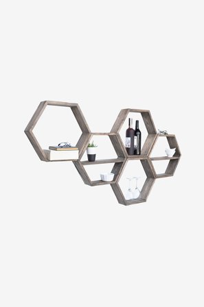 Hanah Home - Væghylde Hex - Brun - Væghylder - Fra Homeroom