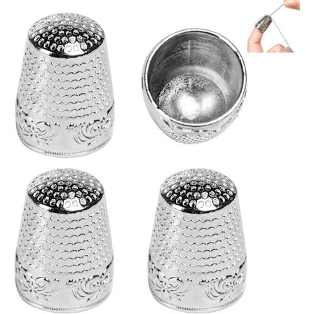 4 kpl säädettävää sormisuojaa ompeluun - Metalliset ompelutikkarit