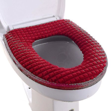 Toilet Seat Cover Bathroom Soft Thicker Warmer Stretchable Washabl