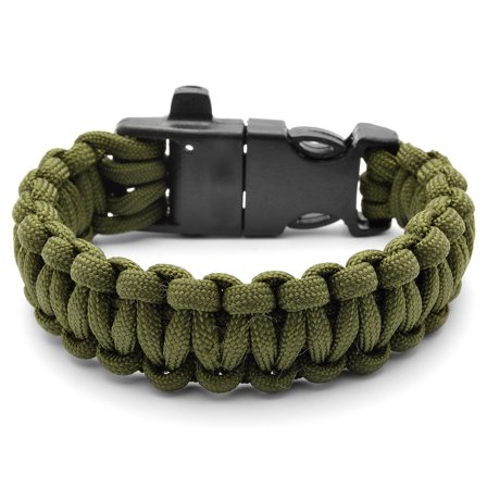 Zelený Paracord náramek s křesadlem pro muže - Paracord náramky
