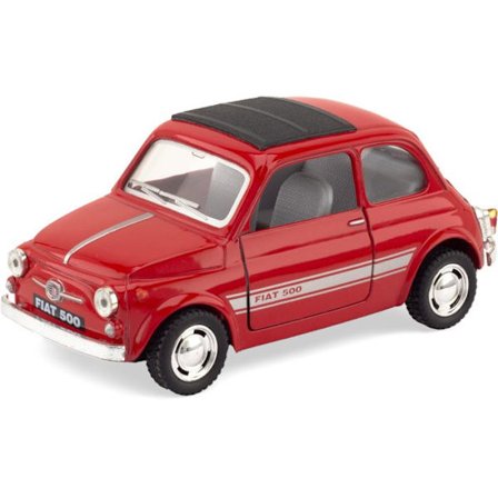 Pienoisajoneuvo - ULYSSE - Fiat 500 - Punainen - 1:24 - Takaveto