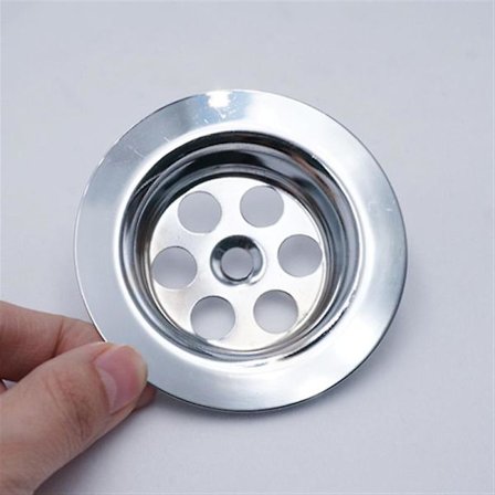 4 stk. rustfrit stål hul rundt gitter til vask, forkromet, 7 cm i diameter