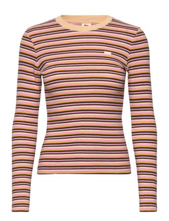 Ls Baby Tee Reanna Stripe Mole T-shirts & Tops Long-sleeved Multi/mønstret LEVI ́S Women*Betinget Tilbud