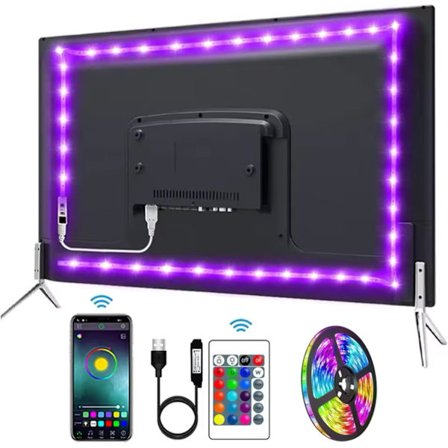 Tejp Bluetooth USB LED-strip 5050 SMD 5V USB RGB-ljus Flexibel LED-ljustejp RGB Självhäftande TV Skrivbordsdiod 2m