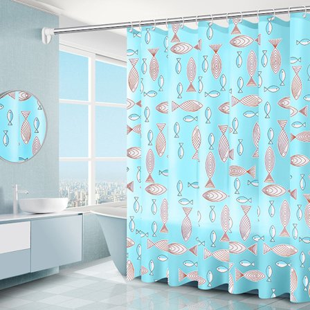 Bruseforhæng, Antimold Vandtæt 180x200cm Vaskbart Antibakterielt Stof Polyester Badekar Forhæng med 19 Bruseforhængsringe