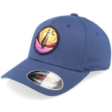 Kiddo Cap - Blå flexfit Keps - Kids Summer Sail Boat Ship Navy Flexfit @ Hatstore