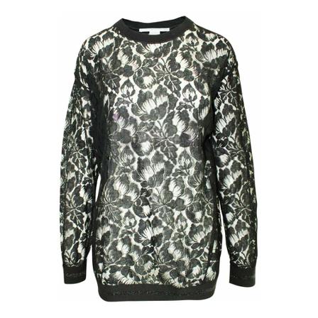 Stella McCartney Pre-owned Pre-owned Long Sleeve Lace Top Sort, Dame
