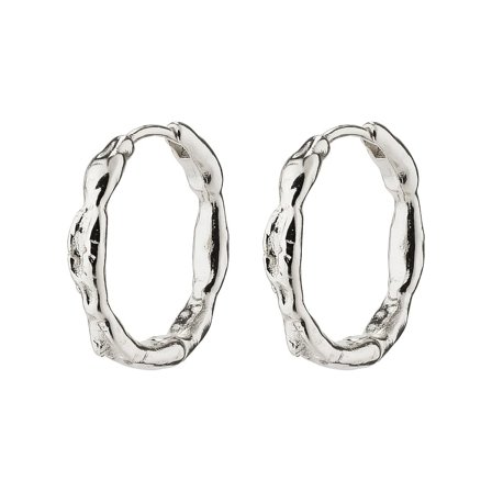 Pilgrim Eddy Genanvendt Organic Shaped Hoops Medium Sølv Belagt, Tøj & Bolig, Smykker, Øreringe