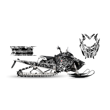 Dekalkit SweTown Black Stencil Hvit - Polaris 550 Indy Voyageur 155 2016-2018