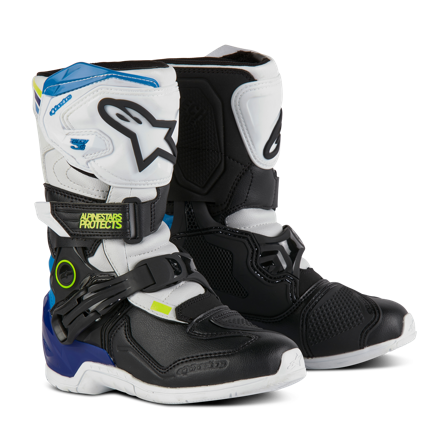 Buty Cross Dziecięce Alpinestars Tech 3S Złamany Biały/Czarny/Niebieski 28