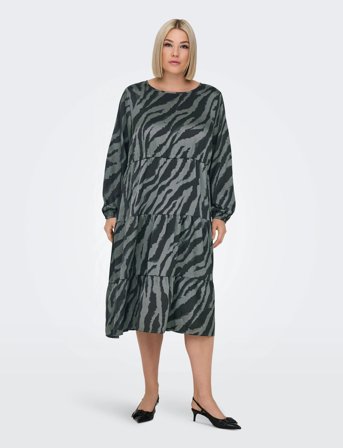 ONLY Carmakoma Carzorra L/S O-Neck Dress Wvn - Black - 50