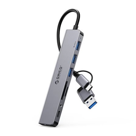 Orico YSA8-U3 USB-A/USB-C telakointiasema 3x USB-A 2.0 + 1x USB-A 3.0 + 1x USB-C + 3,5 mm ääni