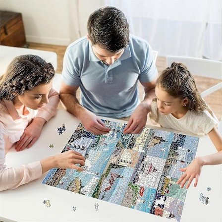 Amerikanske fyrtårns puslespil til voksne, natur, strandlandskab, collageplakater, puslespil, Maine Portland naturskønne puslespil som Light[D]