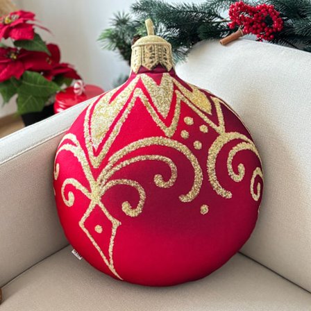 Dekorativ pute, rød Stor juletrekule