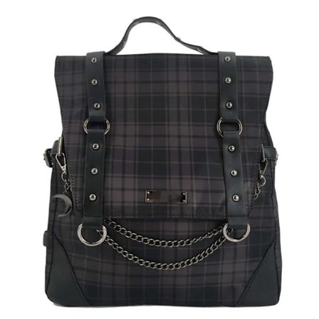 2023 Ruudullinen goottilainen punk rock -reppu naisille, techwear-gootti Sac Dos Mochilas -koululaukut teinitytöille, reppu~02147