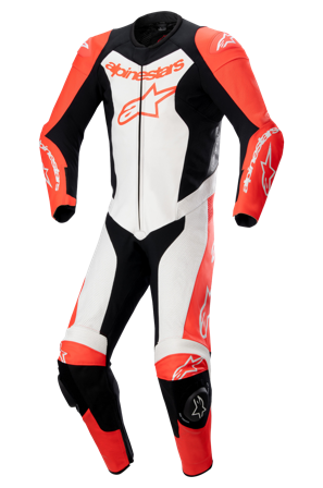 Motocyklová Kožená Kombinéza Alpinestars GP Force Lurv 1 PC Červená Fluo/Bílá/Černá 48