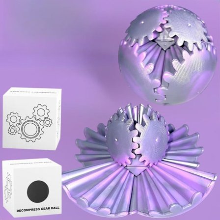 Steampunk Fidget Toy Stressball – Sensorisk Anti-stress Leketøy 3D-printet