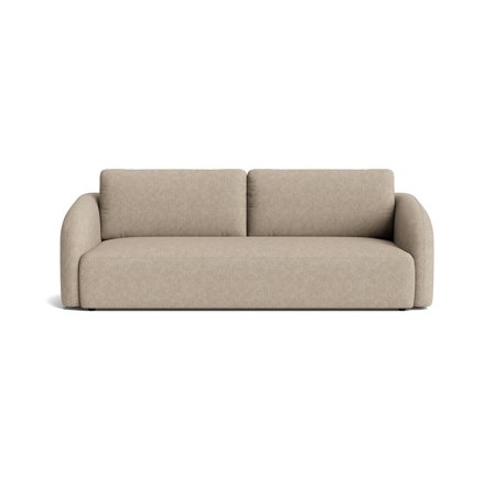 Savona 3 personers sovesofa, opbevaring - Aragon Grå/Beige - 247x105x90cm - Sofa, Sovesofa med Nozag & Bonell fjedre, PU Skum & Silikone fibre