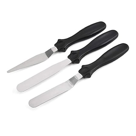 Spackelsats i rostfritt stål och plast för tårtor