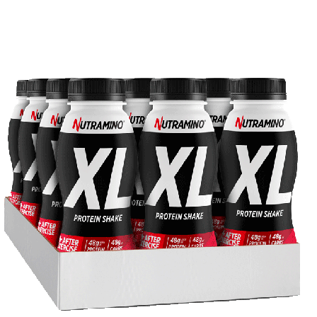 Proteindrikke Nutramino Fitness Nutrition 12 x Nutramino Protein XL Shake, 475 ml, Jordgubb - Bodyman.dk