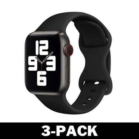 Armband i Silikon för Apple Watch 38/40/41 mm Svart S