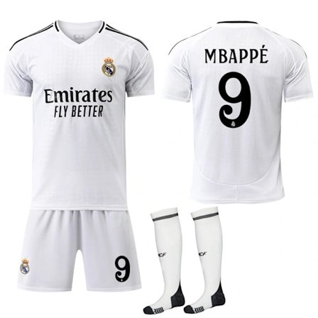 Real Madrid Hemmatröja Barn & Vuxen med Strumpor 2024-2025 No.9 Mbappé 22