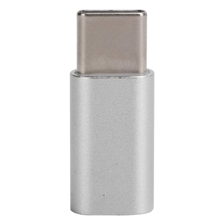 TypeC-sovitin mikrosiirto, alumiiniseosliitin, Mini OTG -laturi datansiirtoon (hopea)