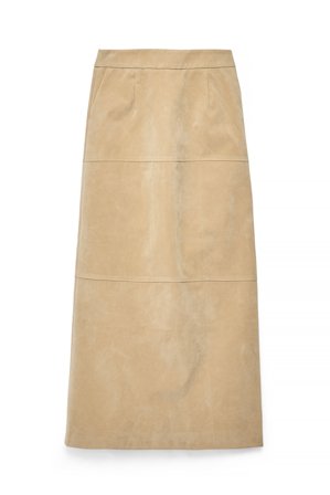 Alexia x NA-KD Midikjol i fuskmocka med sömdetalj - Kjolar i skinnimitation - Beige - EU 36