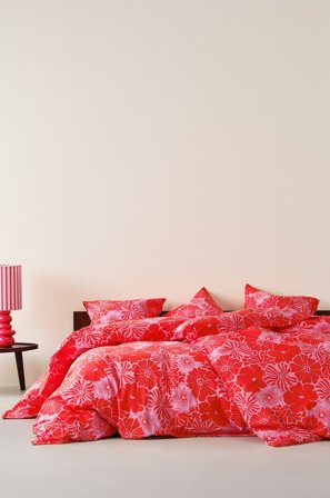 Jotex - Dynetrekk Økologisk RØD - ANNA - Kjøp Sengesett hos Jotex