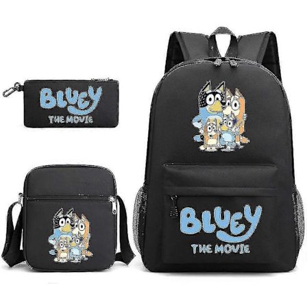 Bluey Tredelt Skoletaske Rygsæk Høj Kvalitet